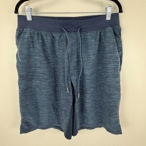 Lululemon THE Short 9 Linerless Mens Large Blue Space Dye Athletic Gym LM7AAWS